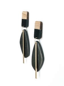 Sloane | Black & Wood Earrings | Signature Collection