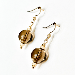 Lantern Drop | Smokey Quartz |  Gold-filled Earrings | A+B LUXE
