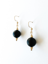 Load image into Gallery viewer, Lantern Drop | Matte Onyx |  Gold-filled Earrings | A+B LUXE
