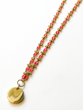Load image into Gallery viewer, Aves | Hot Pink | Gold-filled Enamel Chain Link Necklace | Jen Lubián Collection
