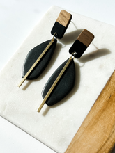 Load image into Gallery viewer, Sloane | Black &amp; Wood Earrings | Signature Collection

