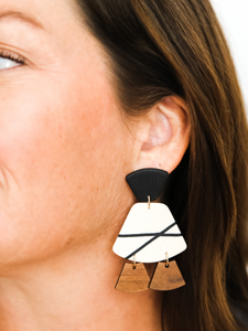 Alex | Mod Meringue | Polymer Clay & Wood Earrings | AVES+BRIT Signature Collection