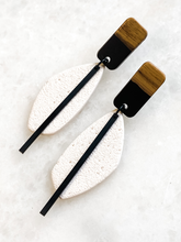 Load image into Gallery viewer, Sloane | Crushed Meringue &amp; Wood Earrings | Signature Collection
