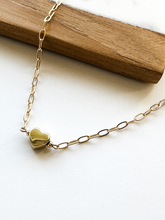 Load image into Gallery viewer, Clarke | Heart | Gold-filled Paperclip Chain Necklace | A+B LUXE
