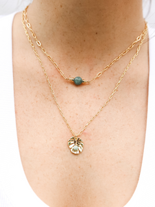 Clarke | Burmese Jade | Gold-filled Paperclip Chain Necklace | A+B LUXE