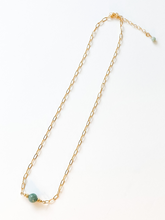 Load image into Gallery viewer, Clarke | Burmese Jade | Gold-filled Paperclip Chain Necklace | A+B LUXE
