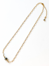 Load image into Gallery viewer, Clarke | Matte Jasper | Gold-filled Paperclip Chain Necklace | A+B LUXE
