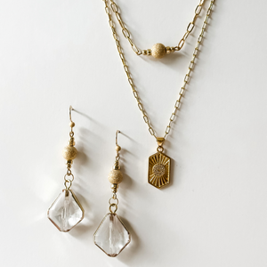 Drop Crystal | Gold Filled Stardust and Crystal Earrings | AB Luxe Edit