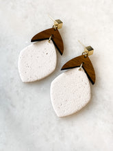 Load image into Gallery viewer, Valentina | Crushed Meringue | Polymer Clay &amp; Wood Single Drop Earrings | Signature Collection
